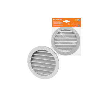 Решетка вентиляционная круглая алюминиевая с москитной сеткой, с фланцем d125, внеш. D150, TDM