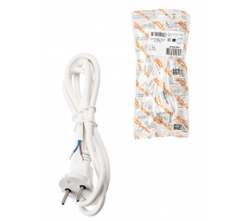 Шнур сетевой с вилкой ПВС 2x0,75мм? 3м б/з белый TDM
