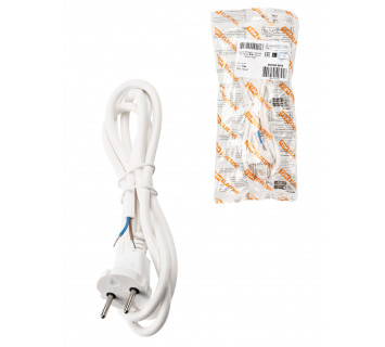 Шнур сетевой с вилкой ПВС 2x0,75мм? 5м б/з белый TDM