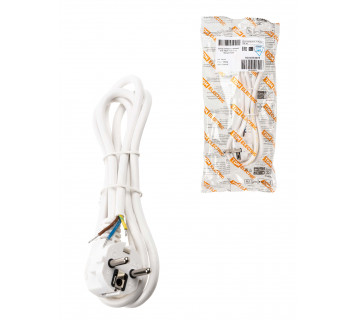 Шнур сетевой с вилкой ПВС 3x0,75мм? 1,5м с/з белый TDM