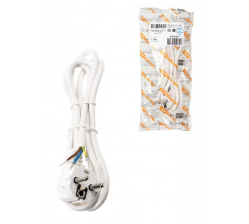 Шнур сетевой с вилкой ПВС 3x0,75мм? 5м с/з белый TDM