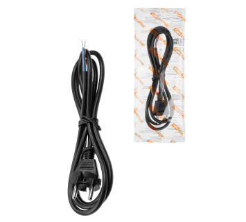 Шнур сетевой с вилкой ПВС 2x0,75мм? 3м б/з черный TDM