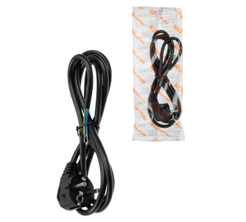 Шнур сетевой с вилкой ПВС 3x0,75мм? 3м с/з черный TDM