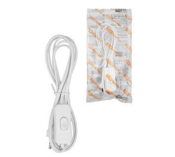 Шнур для БРА с выключателем ШВВП 2х0,5 мм2 1,8 м белый TDM