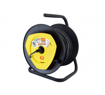 Удлинитель на катушке силовой народный с 1 выносной роз. ПВС 1300 Вт б/з, 50м