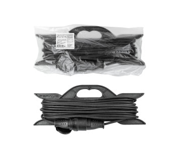 Удлинитель-шнур силовой на рамке, каучук, КГ, IP44, штепс. гнездо с/з, 3500 Вт, 20 м Народный