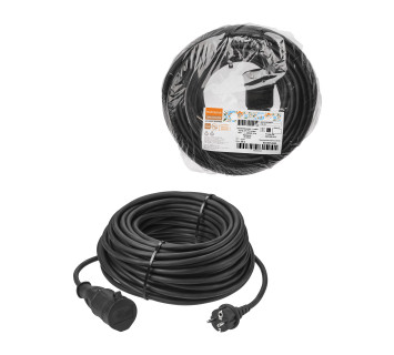 Удлинитель-шнур силовой каучук, КГ, IP44, штепс. гнездо с/з, 4000 Вт, 50 м Народный