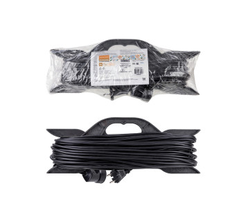 Удлинитель-шнур на рамке силовой народный ПВС 2200 Вт б/з, 20м, штепс. гнездо