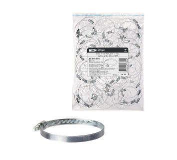 Хомут червячный, d 90-110 мм, оцинк  (упак. 100 шт) TDM