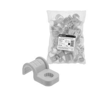 Крепеж-скоба для трубы 16 мм односторонняя для прямого монтажа (50 шт.) серая TDM