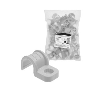 Крепеж-скоба для трубы 20 мм односторонняя для прямого монтажа (50 шт.) серая TDM