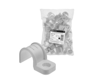 Крепеж-скоба для трубы 25 мм односторонняя для прямого монтажа (50 шт.) серая TDM