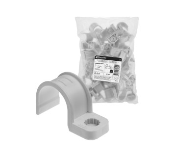 Крепеж-скоба для трубы 32 мм односторонняя для прямого монтажа (25 шт.) серая TDM