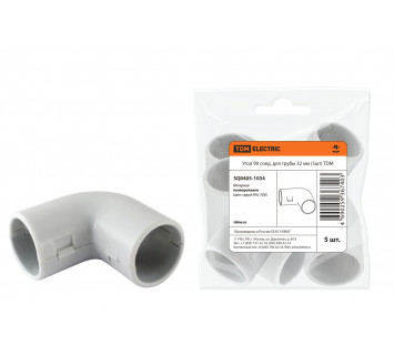 Угол 90 соед. для трубы 32 мм (5шт) TDM