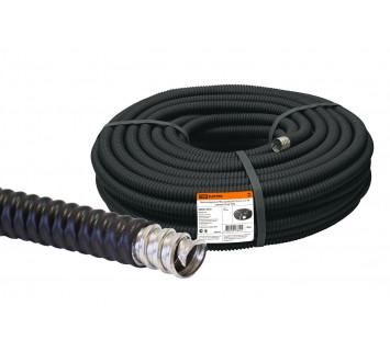 Металлорукав в ПВХ-изоляции РЗ-Ц-П d 18 черный без протяжки (50м) TDM