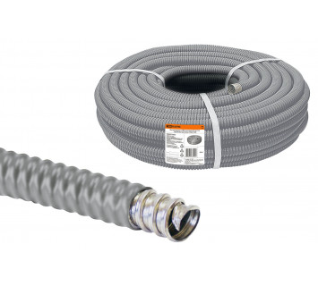 Металлорукав в ПВХ-изоляции РЗ-Ц-П 25 серый без протяжки (50м) TDM