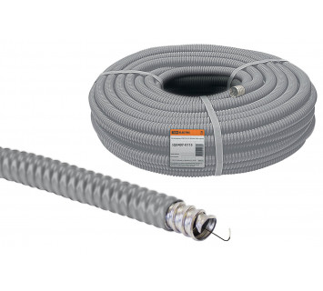 Металлорукав в ПВХ-изоляции РЗ-Ц-П 20 серый с протяжкой (25м) TDM