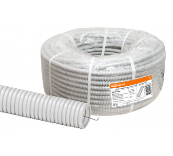 Труба гофрированная ПВХ d 50 с зондом (20 м) легкая TDM