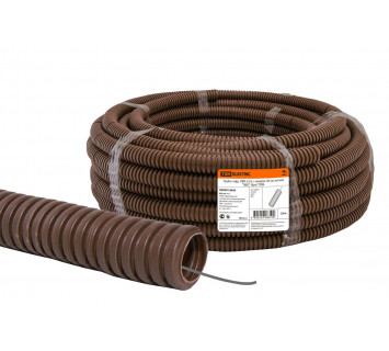 Труба гофрированная ПВХ d 25 с зондом (25 м) легкая 