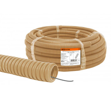 Труба гофрированная ПВХ d 25 с зондом (25 м) легкая 