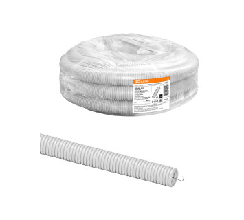 Труба гофрированная ПВХ d 25 с зондом (25 м) легкая TDM