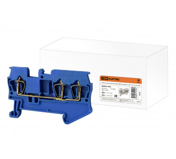 Зажим клеммный безвинтовой (ЗКБ) 3 вывода 1,5 мм2 17,5А синий TDM