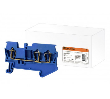 Зажим клеммный безвинтовой (ЗКБ) 3 вывода 2,5 мм2 31А синий TDM