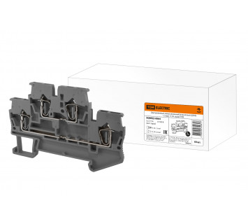 Двухуровневый зажим клеммный безвинтовой (ДЗКБ) 1,5 мм2 17,5А серый TDM