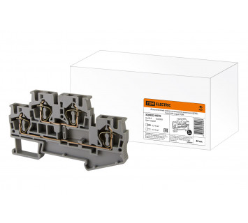 Двухуровневый зажим клеммный безвинтовой (ДЗКБ) 4 мм2 40А серый TDM