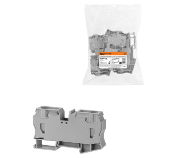 Зажим клеммный безвинтовой (ЗКБ) 35мм2 125А с заглушкой серый TDM
