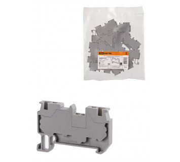 Зажим клеммный безвинтовой ЗКБ быстрого зажима 2,5 мм2 24А серый (Ph-C PT 2,5) TDM