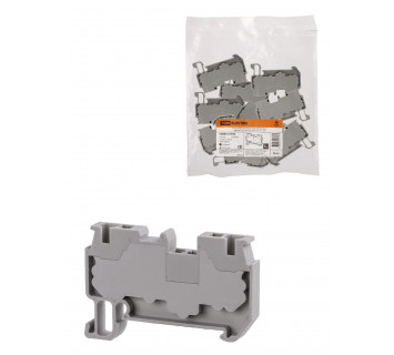 Зажим клеммный безвинтовой ЗКБ быстрого зажима 4 мм2 32А серый (Ph-C PT 4) TDM