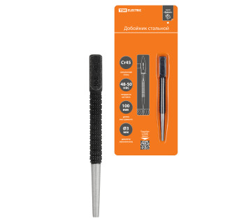 Добойник ?3 мм, длина 100 мм, углеродистая сталь, блистер 