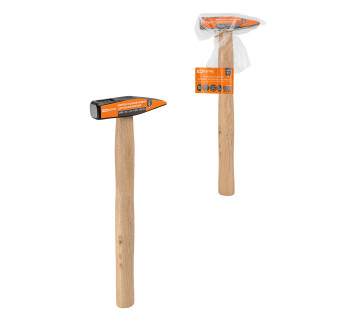 Молоток слесарный, 200 гр, кованый, с деревянной рукояткой 