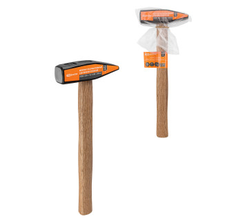 Молоток слесарный, 600 гр, кованый, с деревянной рукояткой 