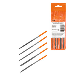 Набор надфилей 5 шт, ?3 мм, длина 140 мм, пластиковая рукоятка, 