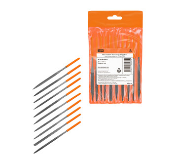 Набор надфилей 10 шт, ?3 мм, длина 140 мм, пластиковая рукоятка, 