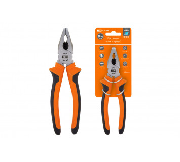 Пассатижи (плоскогубцы), с двухкомпонентными рукоятками, CR-V сталь, 180 мм, серия 