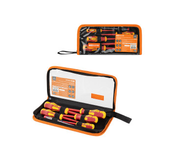 Набор диэлектрических отверток №1, тканевый пенал, 6 предметов, 1000 В, «ПрофиЭлектрик» TDM