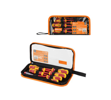 Набор диэлектрических отверток №2, тканевый пенал, 7 предметов, 1000 В, «ПрофиЭлектрик» TDM