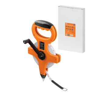 Мерная лента, 30 м х 13 мм, фибергласовое полотно, открытый корпус, штык для фиксации 