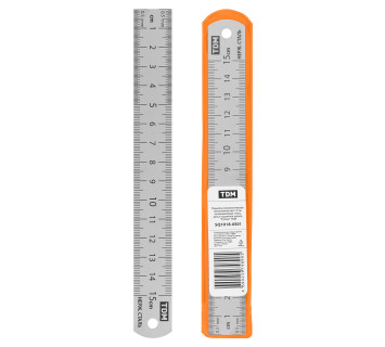 Линейка измерительная металлическая 15 см, нержавеющая сталь, двухсторонняя шкала, 