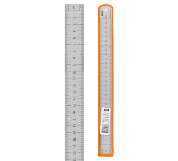 Линейка измерительная металлическая 30 см, нержавеющая сталь, двухсторонняя шкала, 