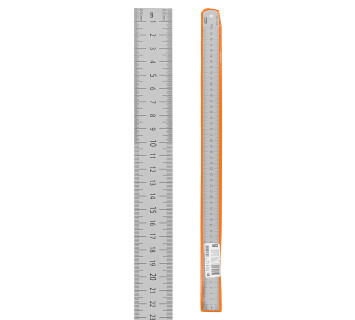 Линейка измерительная металлическая 50 см, нержавеющая сталь, двухсторонняя шкала, 