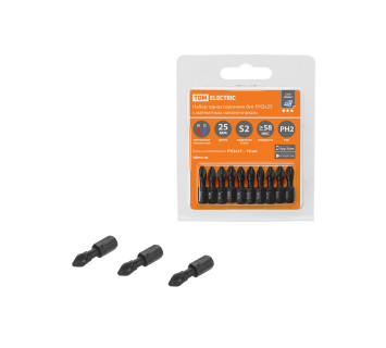 Набор бит PH2x25, односторонних, сталь S2, Е 1/4