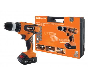 Дрель-шуруповерт акк. ДША-12-Л1 12 В, 1,3 А*ч Li-Ion, 22 Нм, 0-1350 об/мин, кейс, 