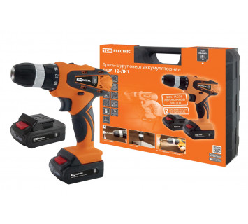 Дрель-шуруповерт акк. ДША-12-ЛК1 12 В, 1,3 А*ч Li-Ion 2 шт, 22 Нм, 0-1350 об/мин, кейс, 