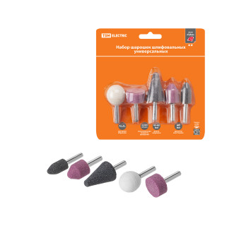 Набор шарошек шлифовальных, абразивных, ? 6 мм, L 45-60 мм, универсальные, 5 шт, 
