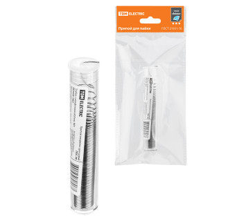 Припой ПОС 40, трубка с канифолью, ГОСТ 21931-76, ?0,8 мм, 10 г, колба, серия 