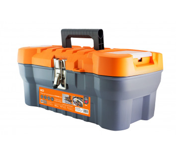 Ящик для инструментов ТЕХНИК-16, 41х21х18 см, метал. замки, лоток, два органайзера, «Рубин» TDM